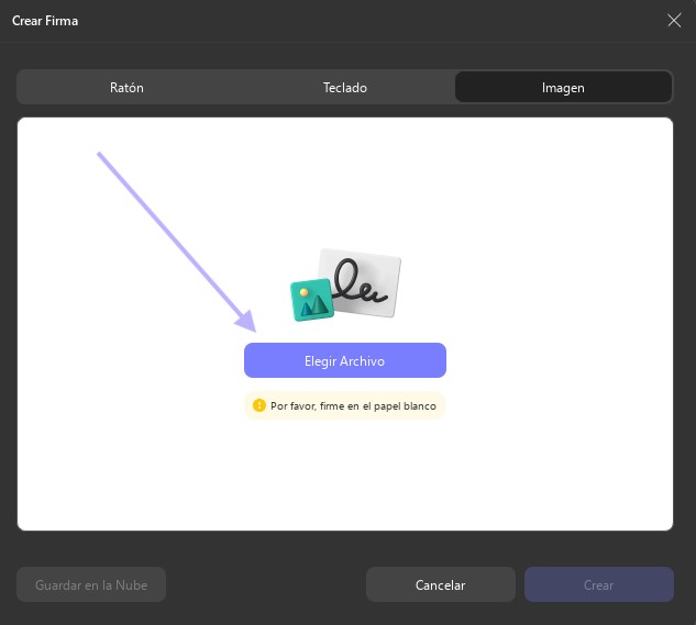 subir imagen para crear firma updf windows 2