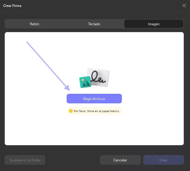 subir imagen para crear firma updf windows 2
