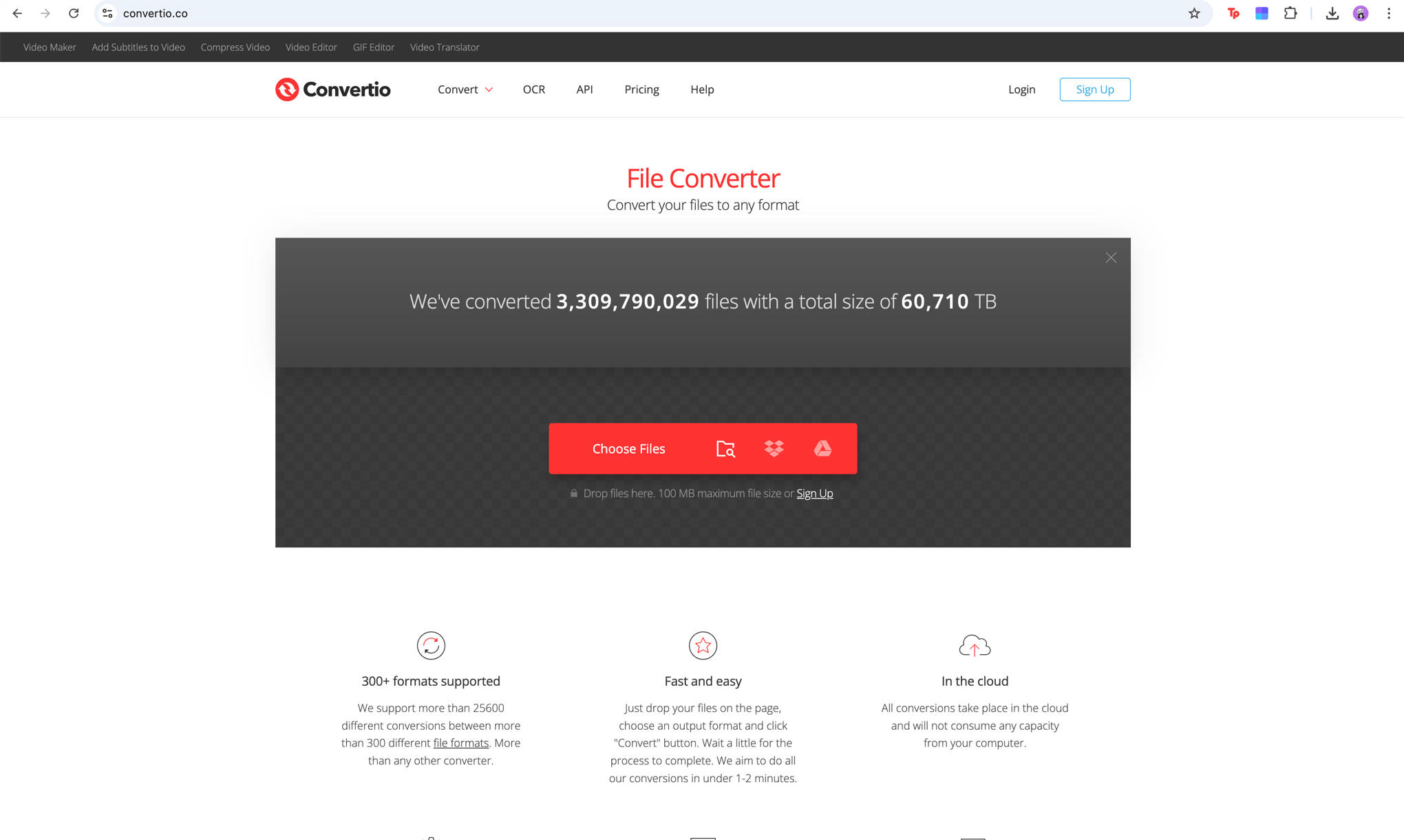 upload the image to convertio
