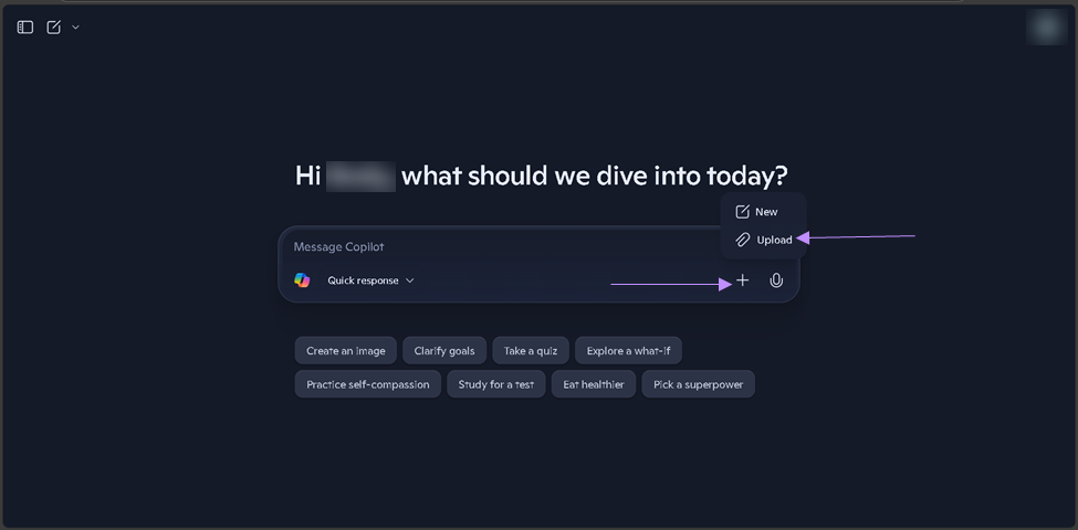 uploading pdf on copilot