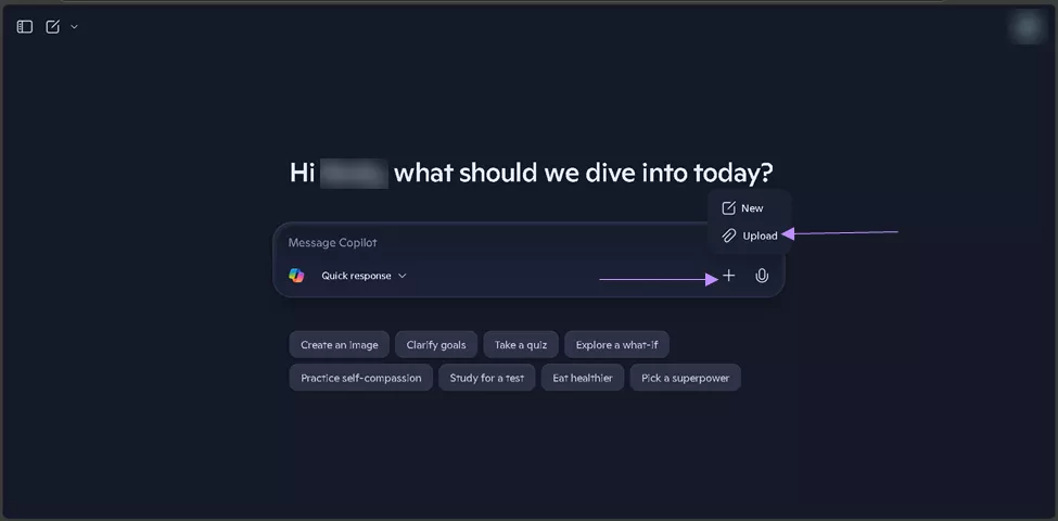 uploading pdf on copilot