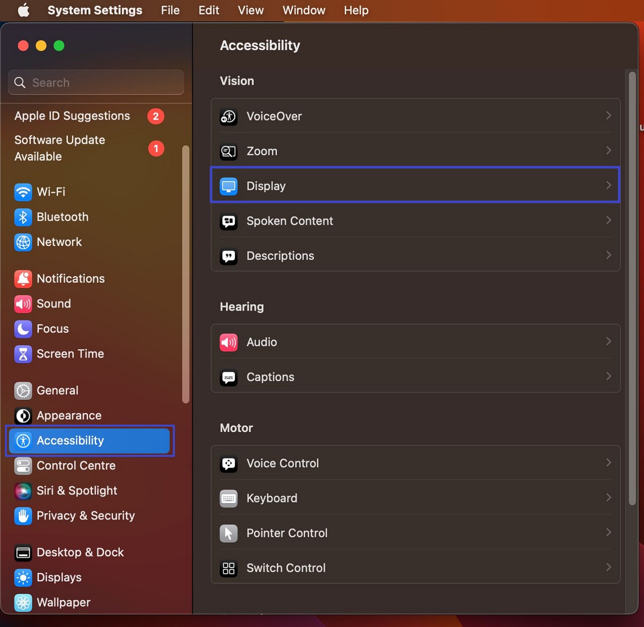 access display settings macbook