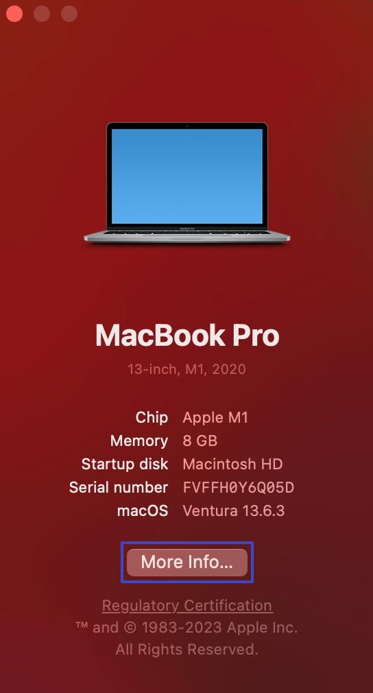 click more info button