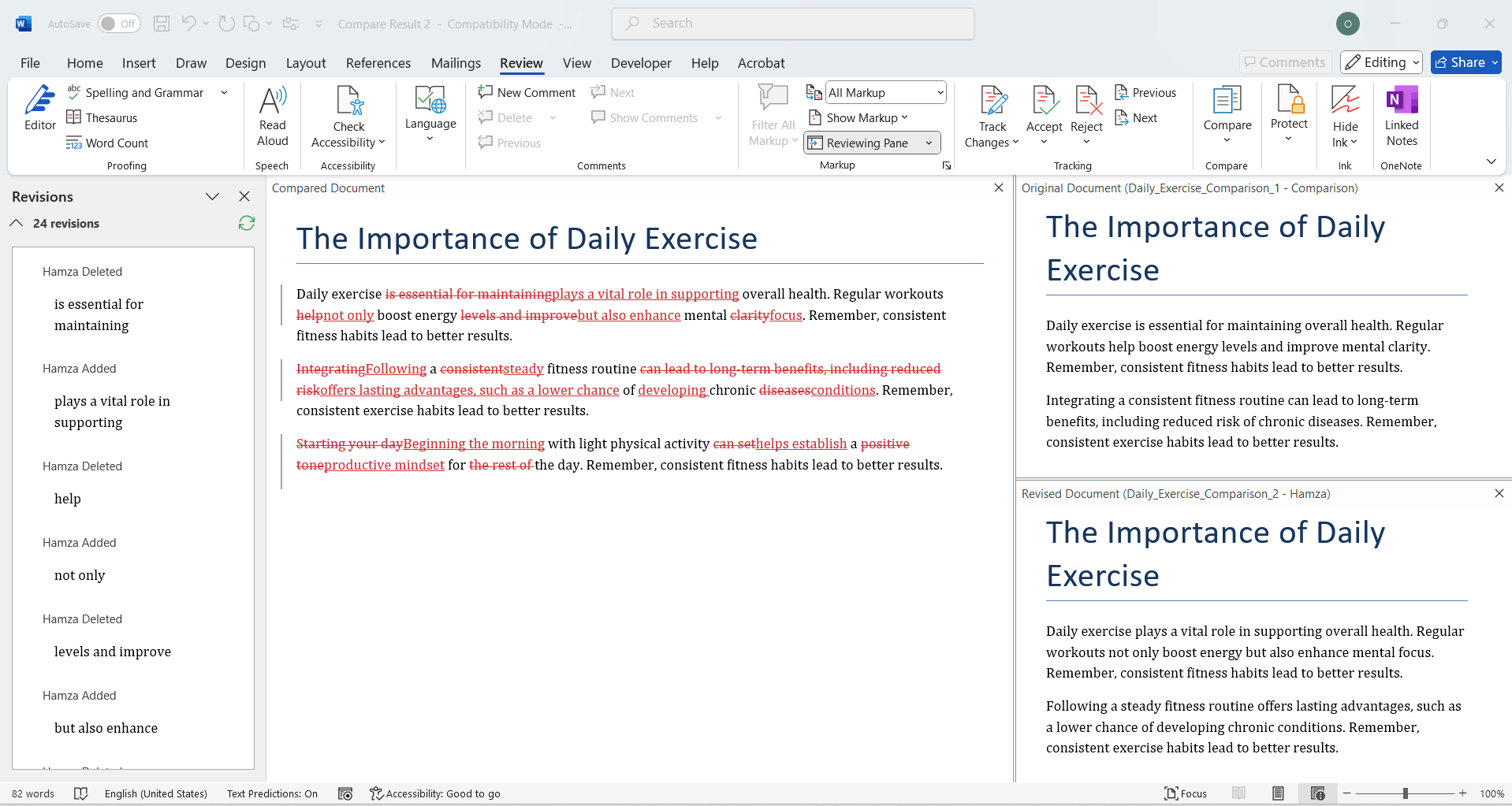 word compare two files 2