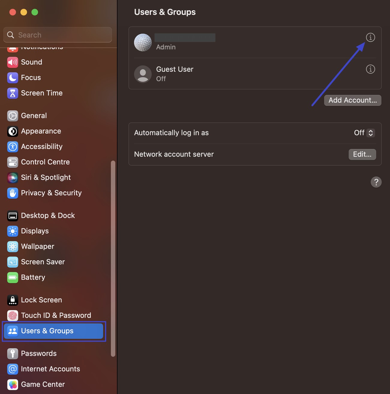 change user and groups password