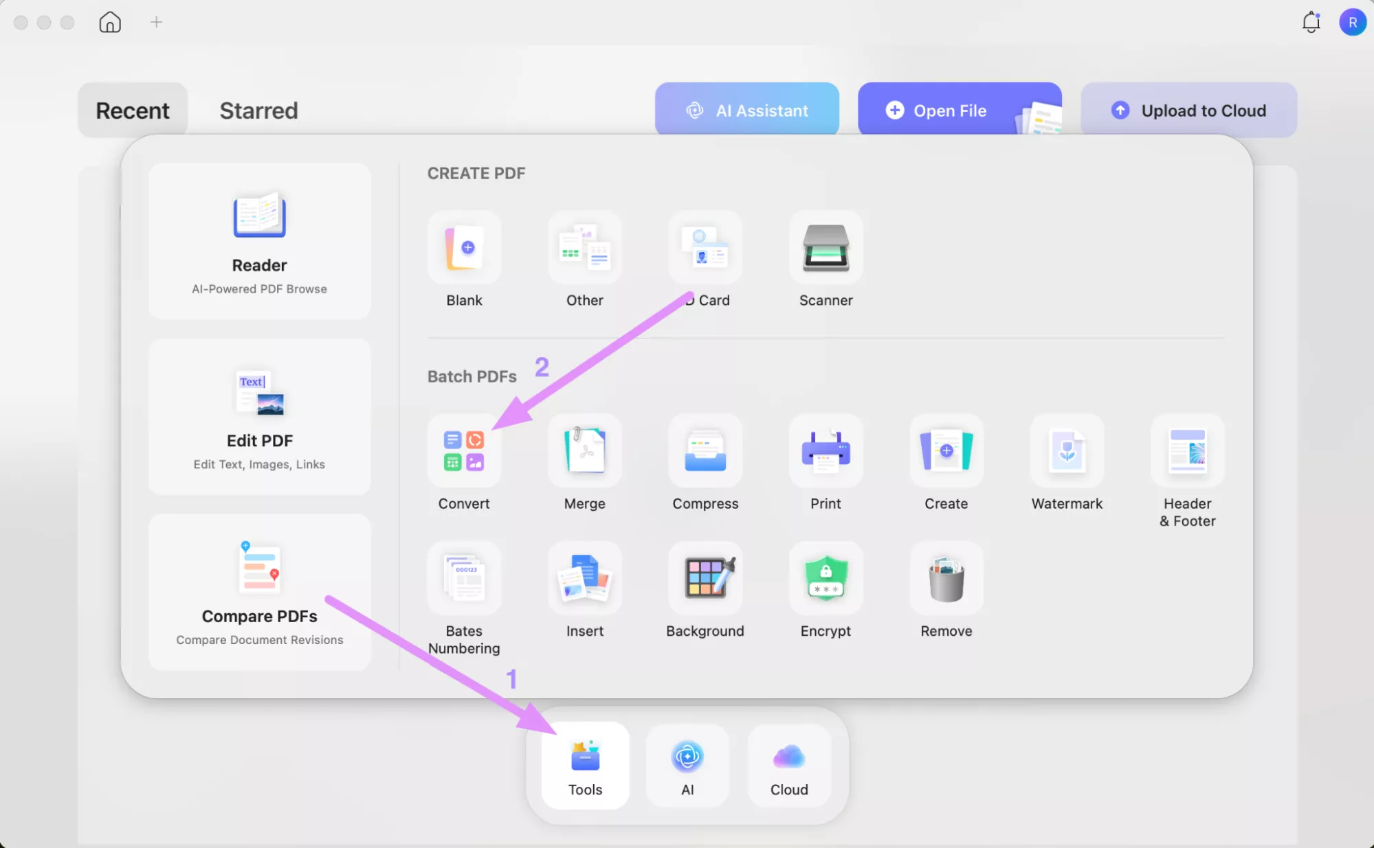 access the batch pdf converter updf mac