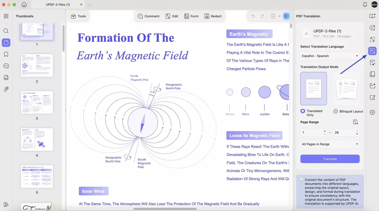 translate whole pdf