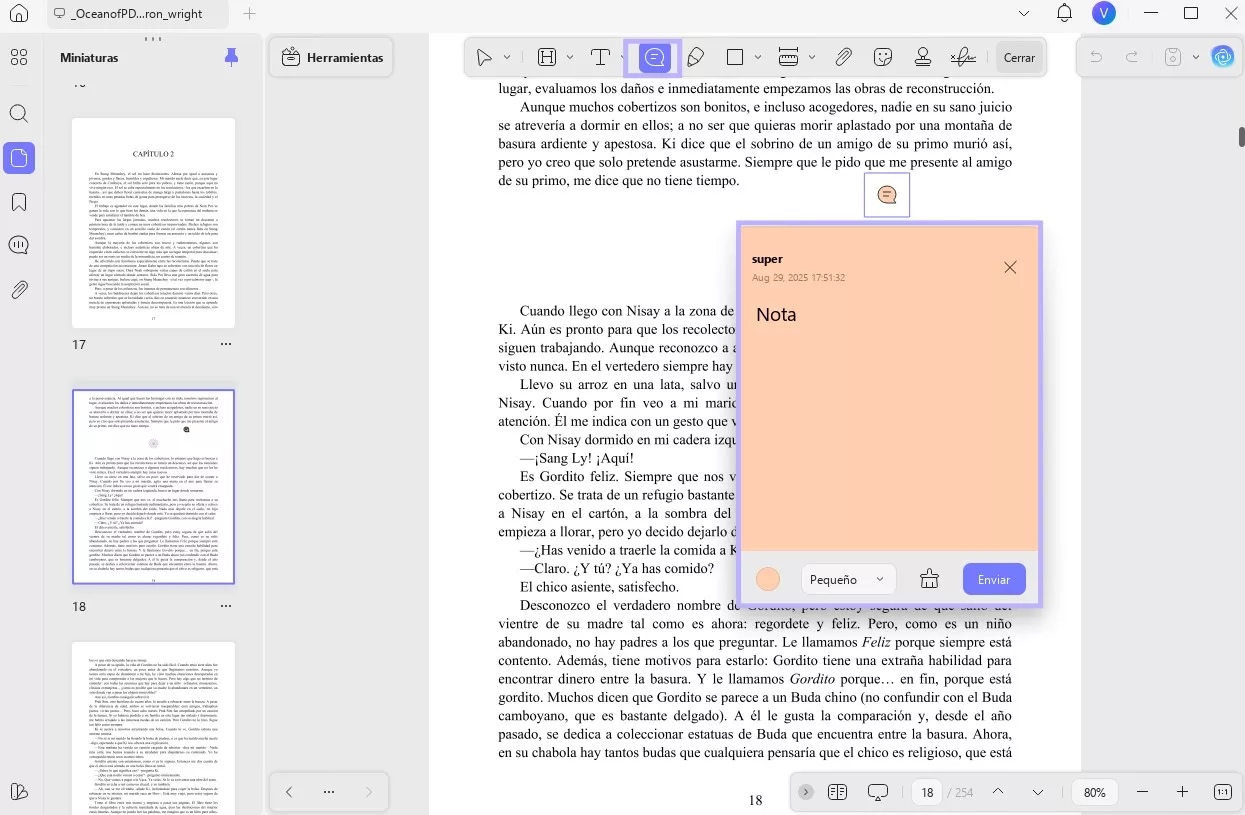 revisión de oceanofpdf agregar notas