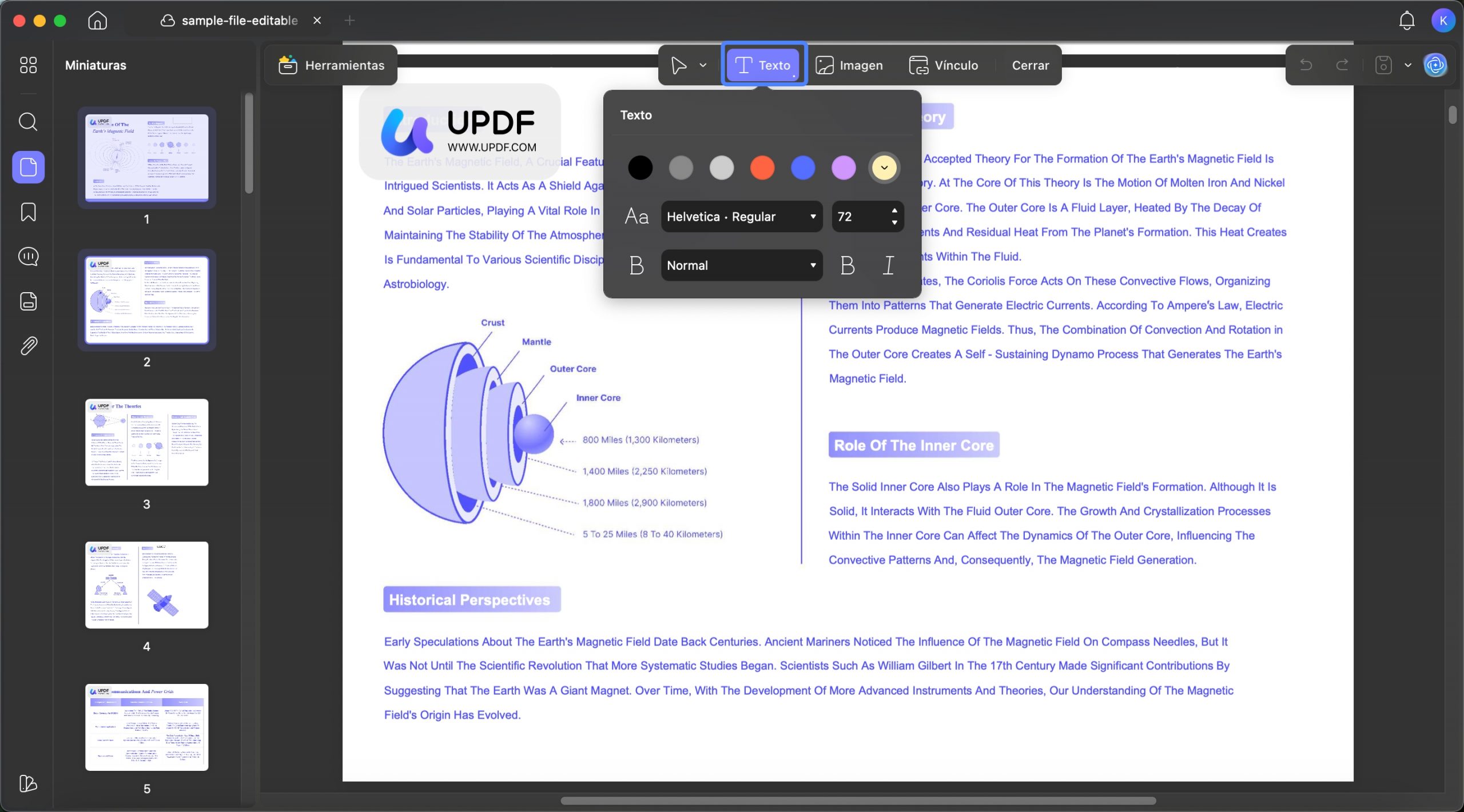 Añadir texto con UPDF en Mac
