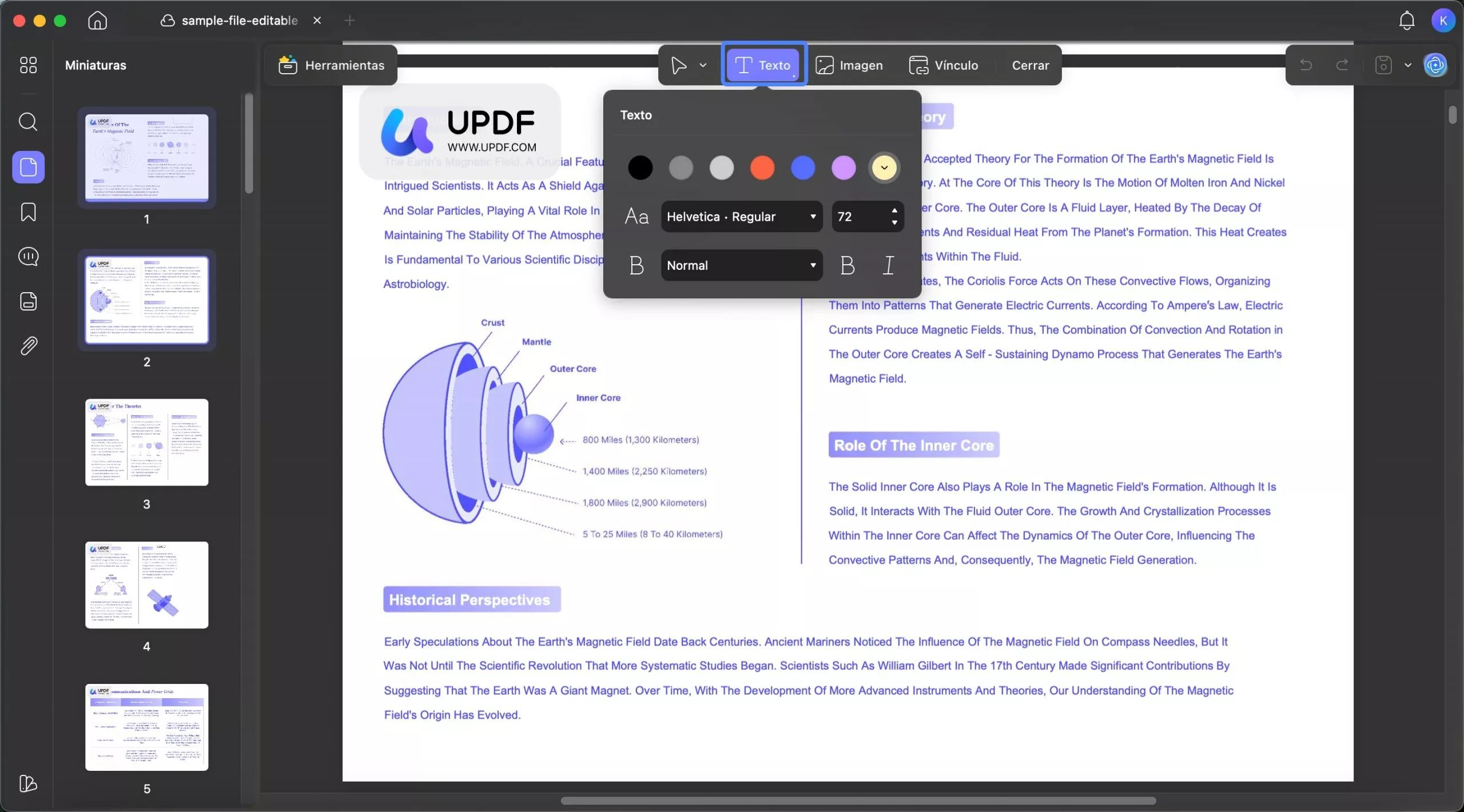 Añadir texto con UPDF en Mac
