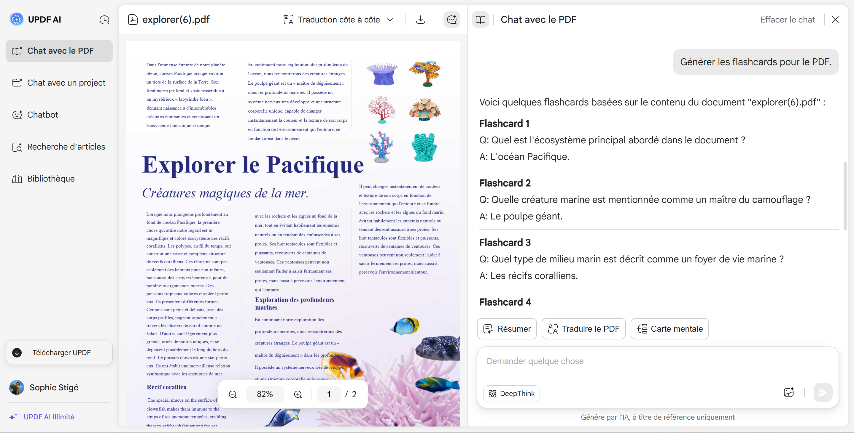 entrez une invite pour générer une carte flash updf ai en ligne
