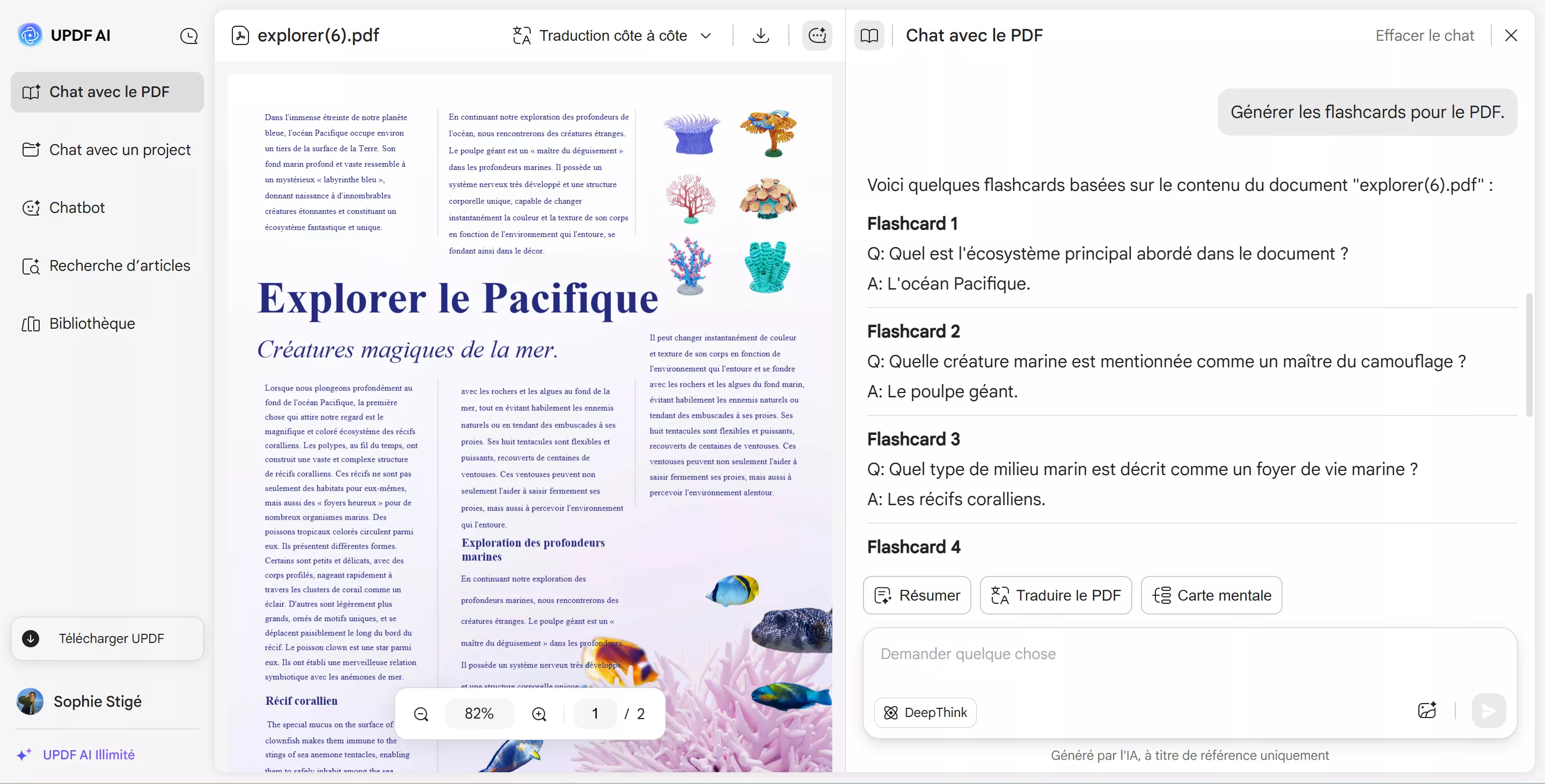 entrez une invite pour générer une carte flash updf ai en ligne