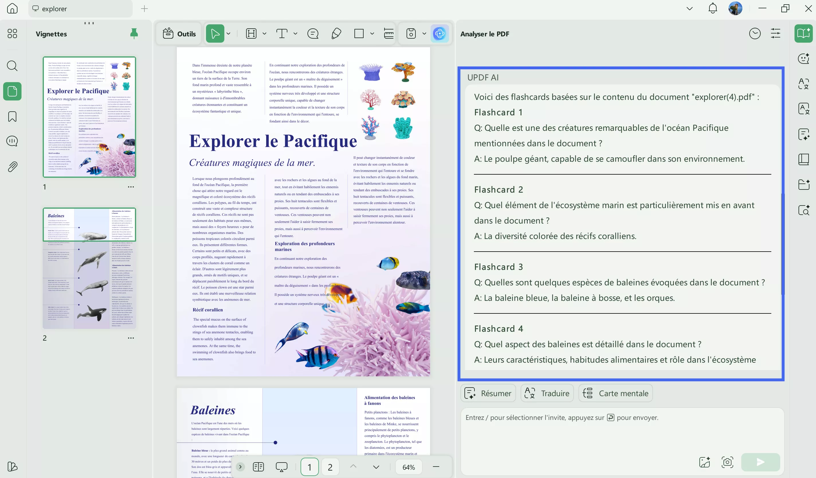 flashcards générées updf windows