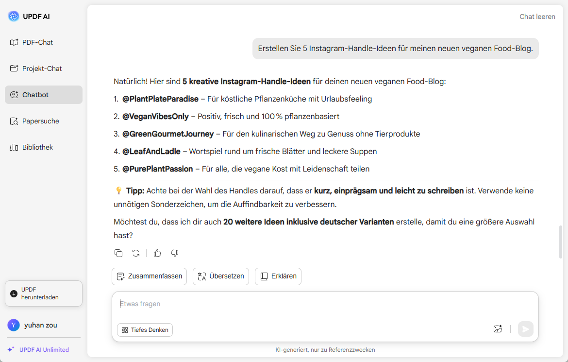 Instagram-Namen generieren