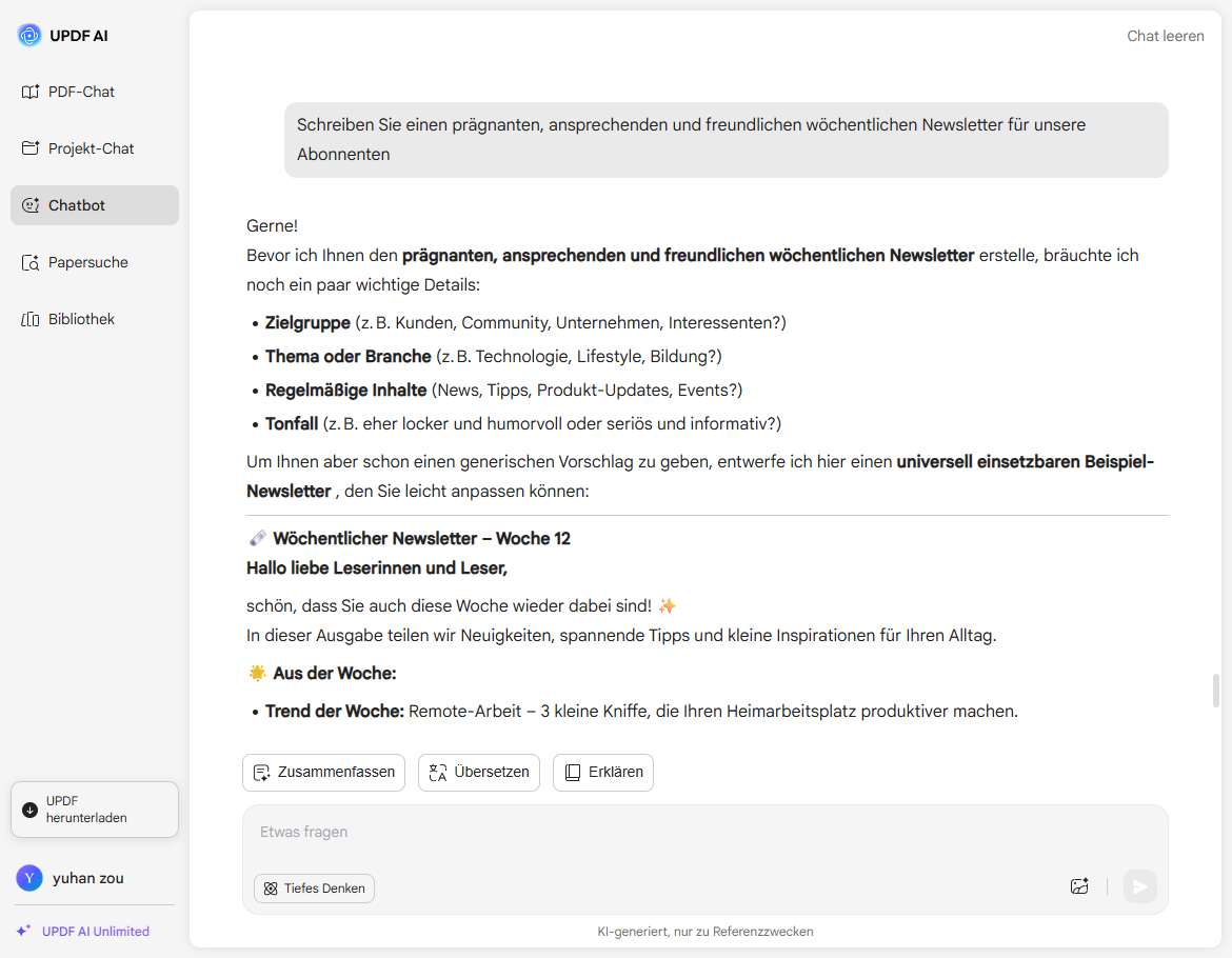 Newsletter generieren