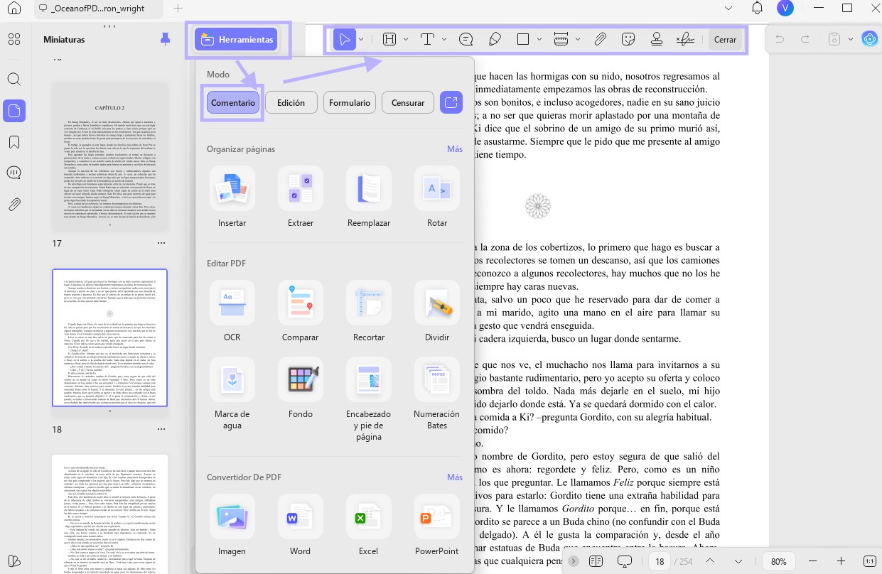 Anotar un ebook en UPDF