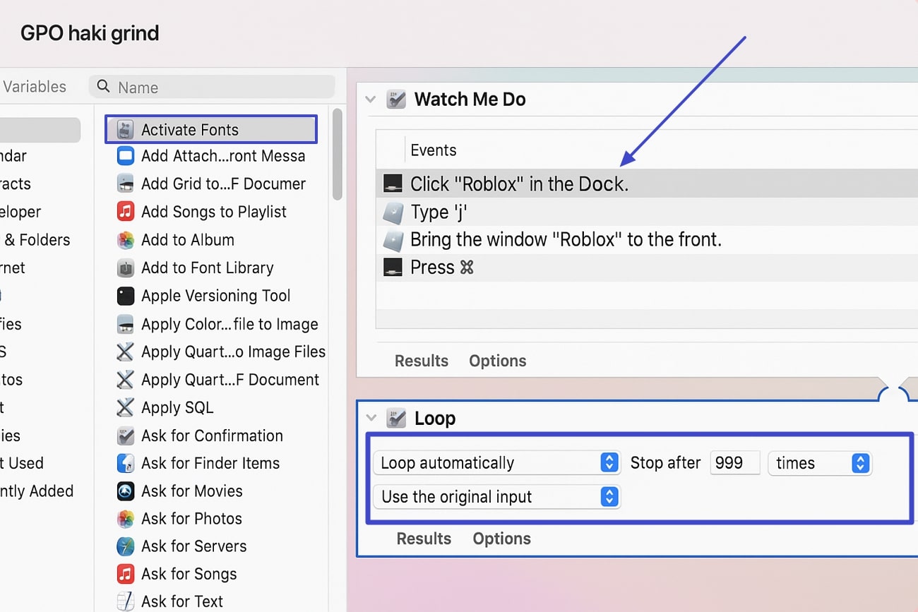 create workflow and set the clicking timing