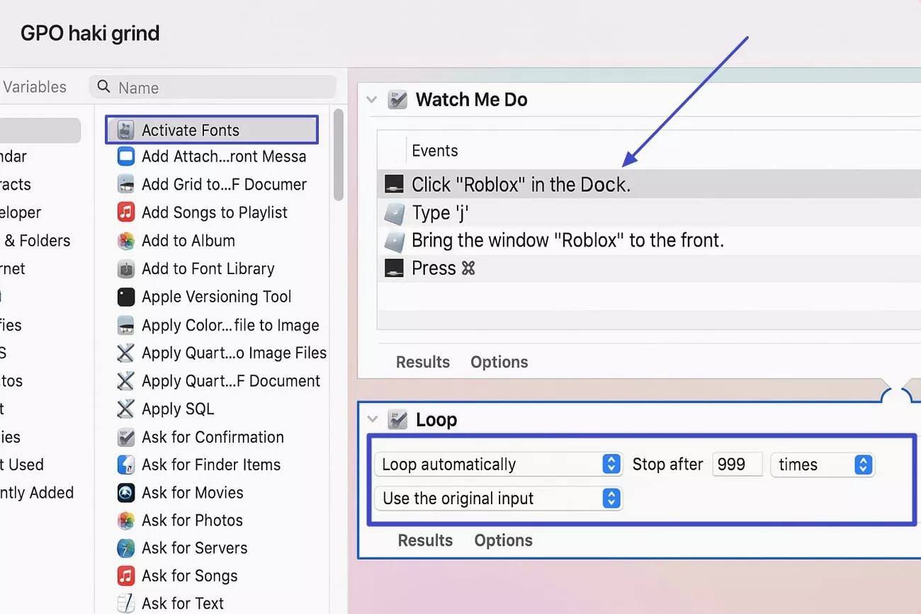 create workflow and set the clicking timing
