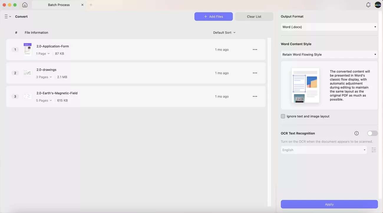 convert multiple files
