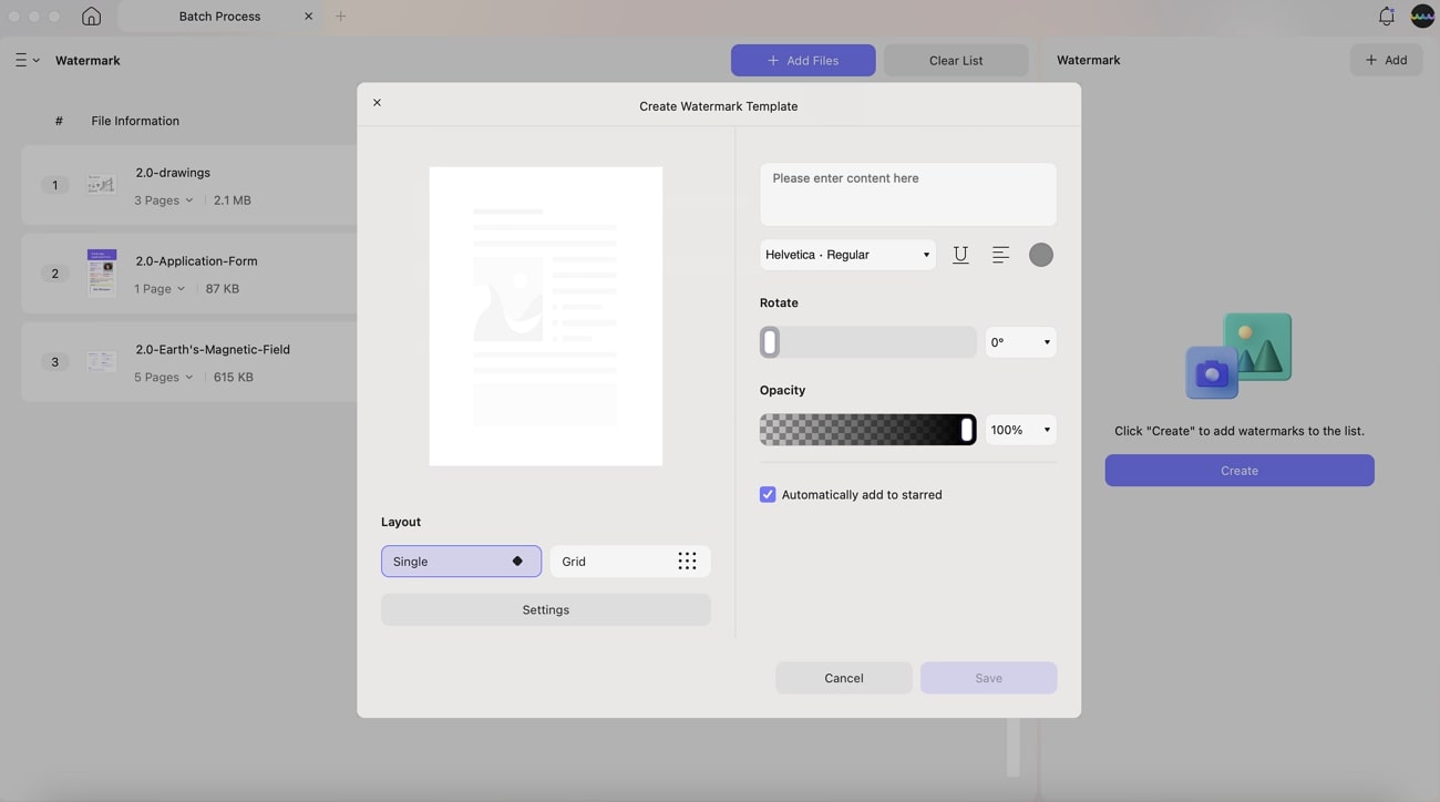 apply watermarks to different files