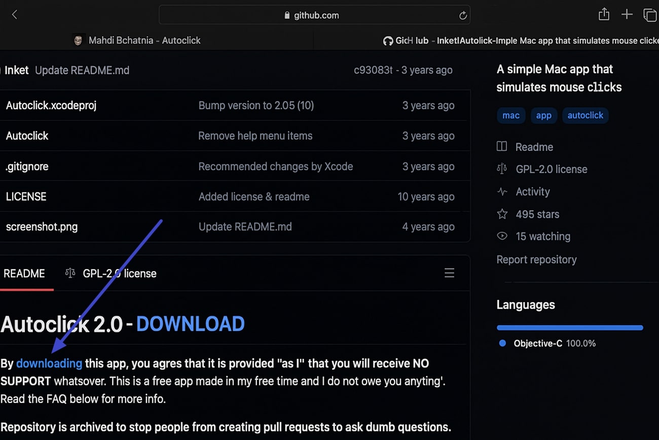  begin download from github