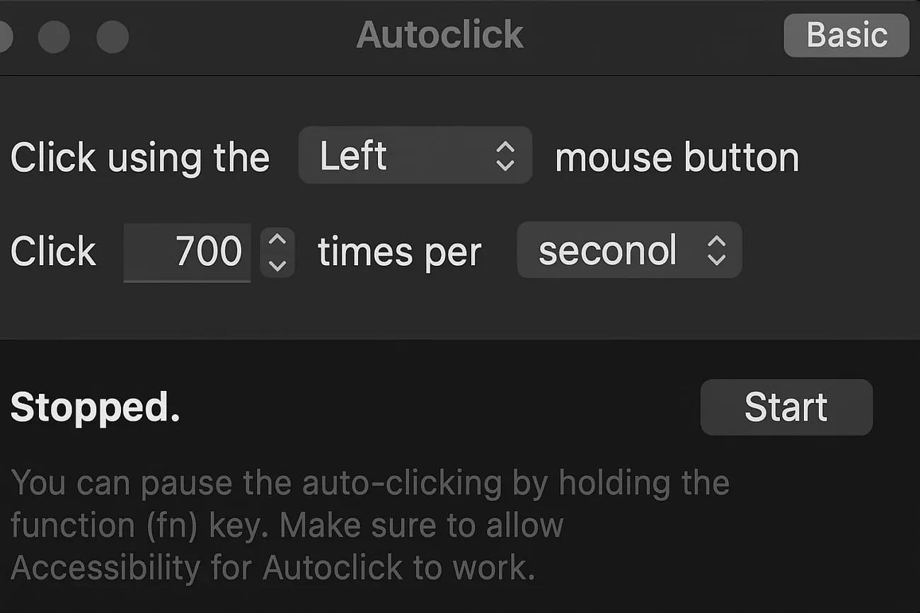 access auto clicker options