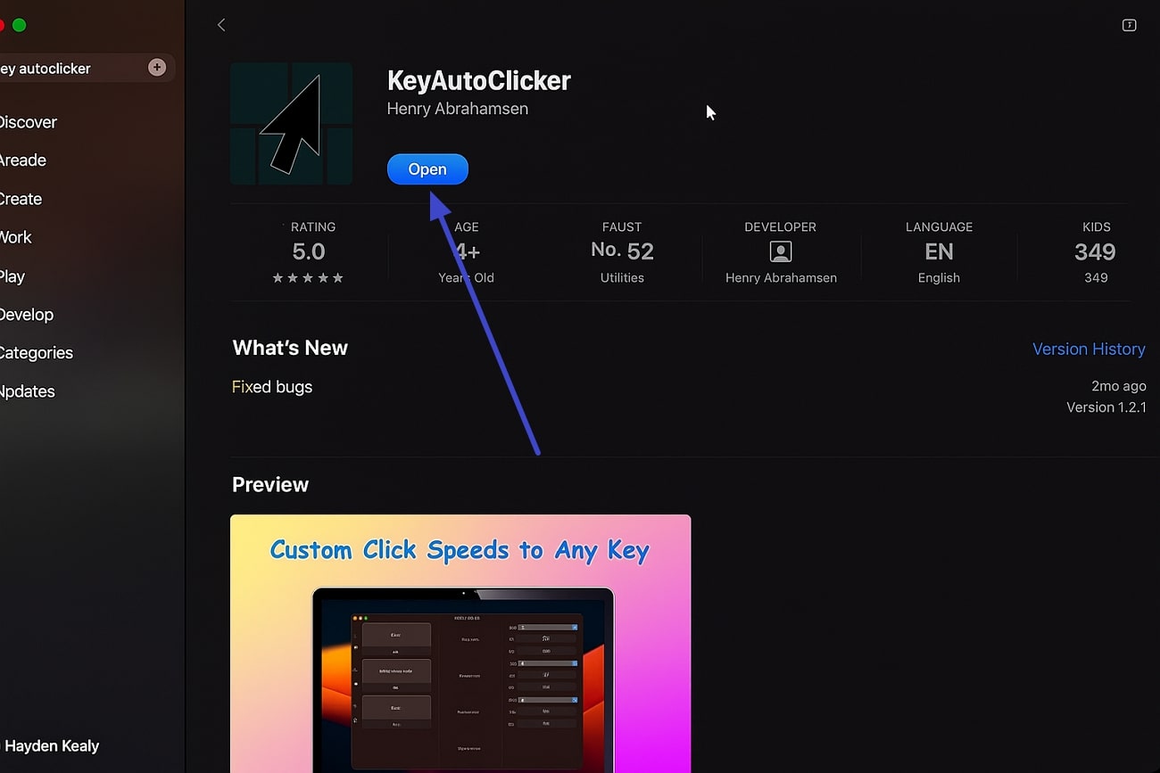open keyautoclicker from apple store