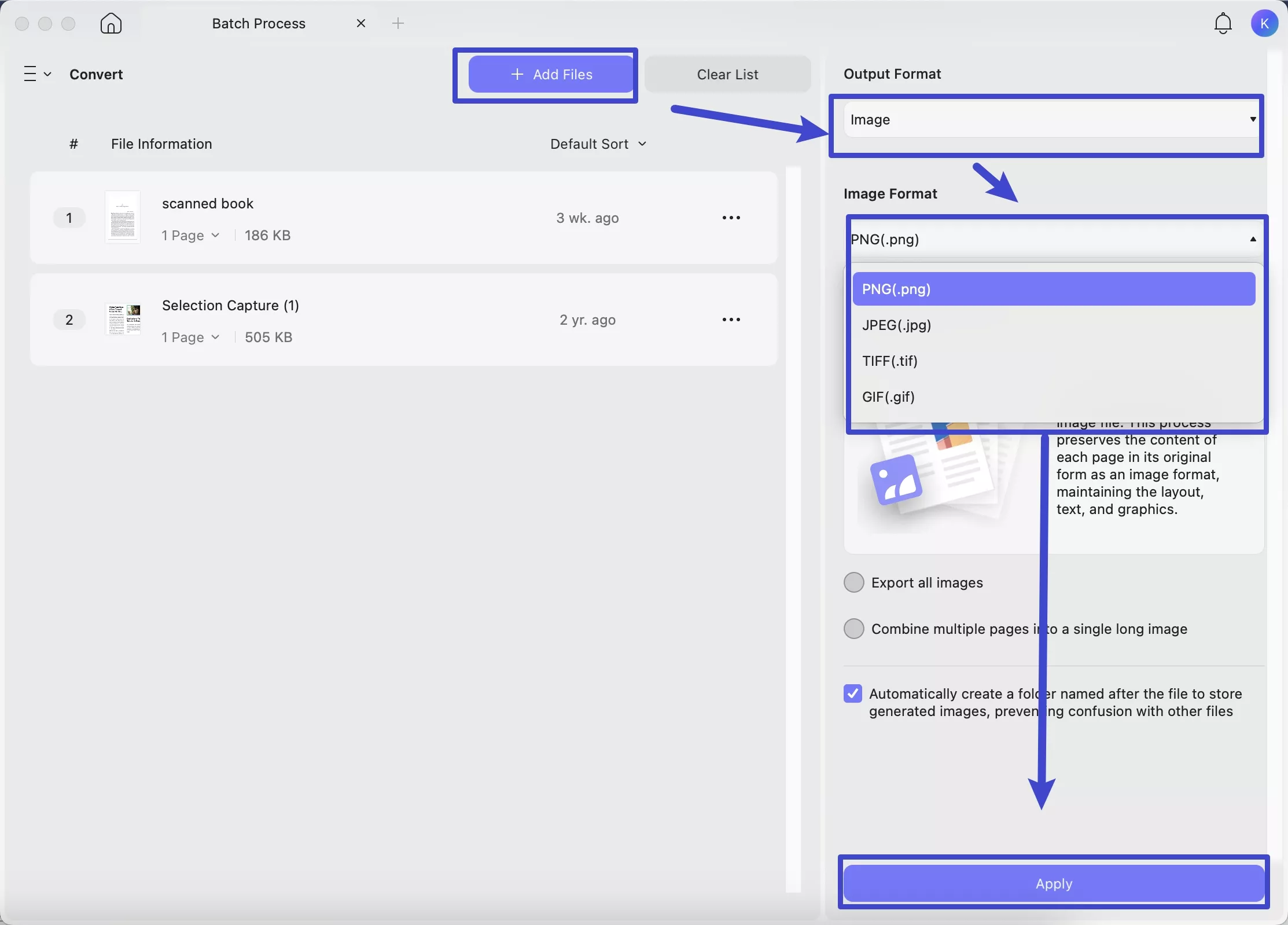 batch convert mpo to image formats updf mac