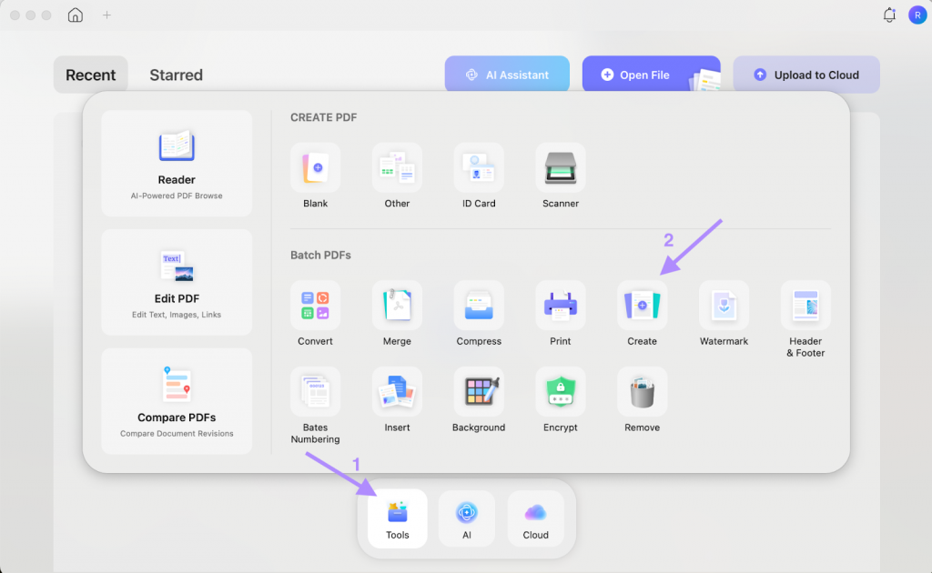 batch create updf mac