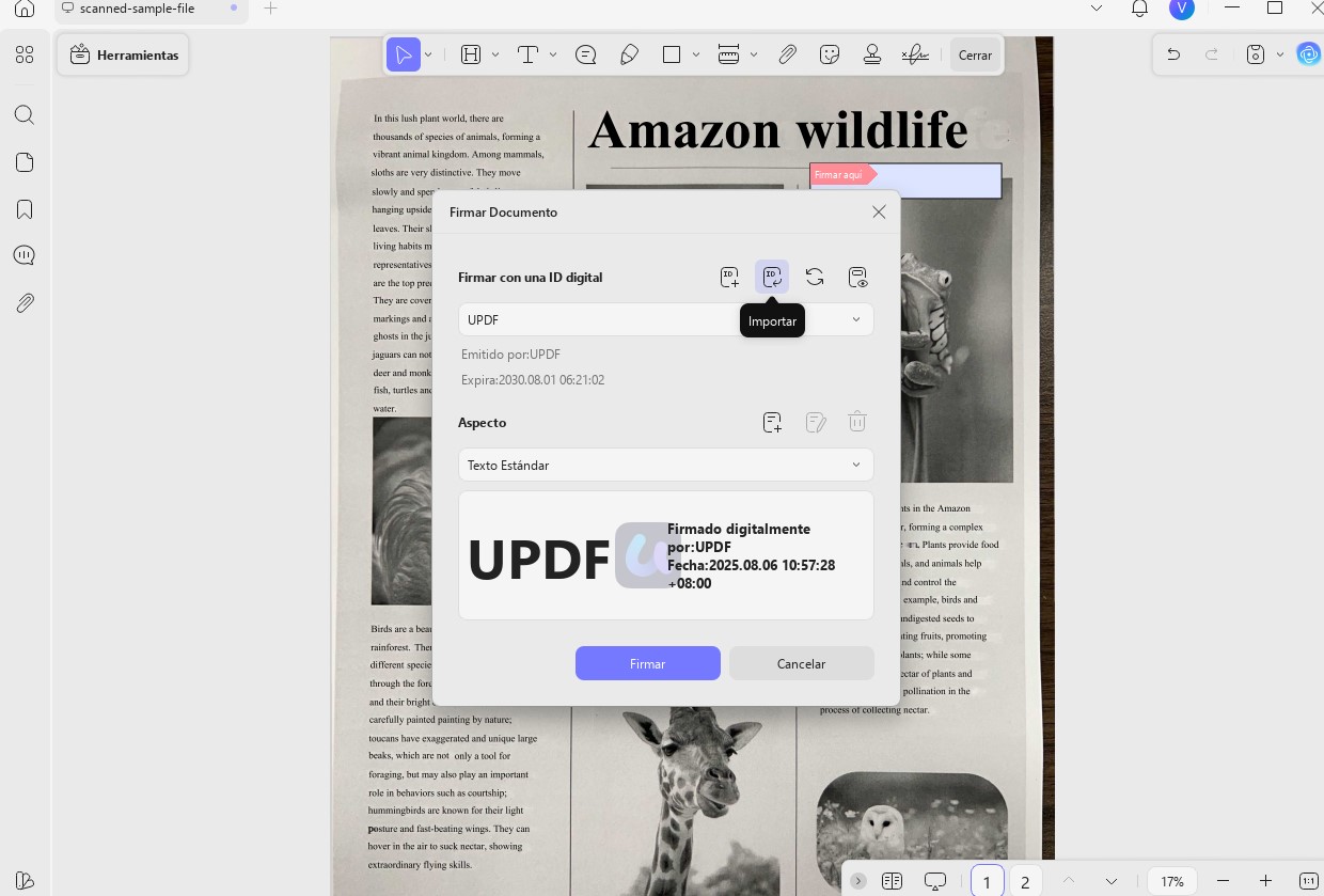 Cómo firmar un PDF escaneado con una firma CAC