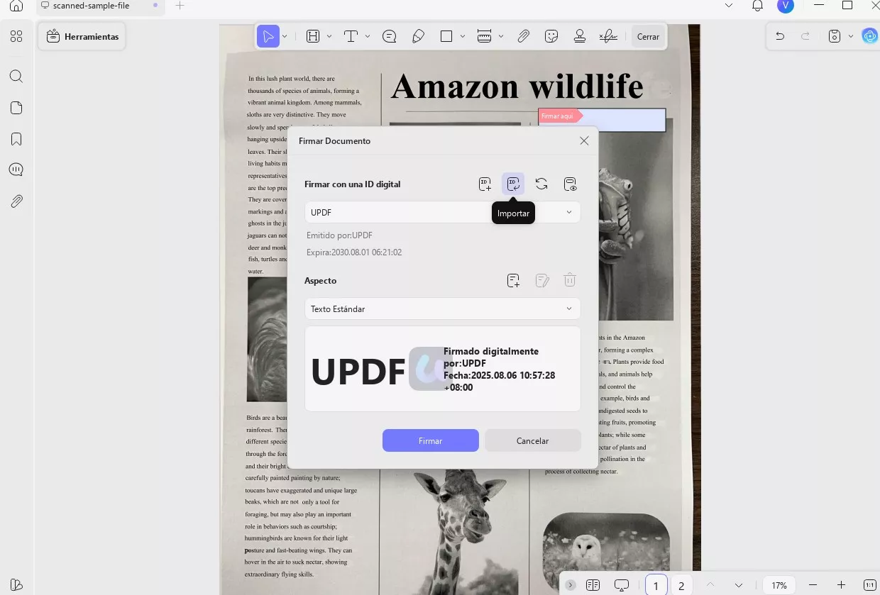 Cómo firmar un PDF escaneado con una firma CAC