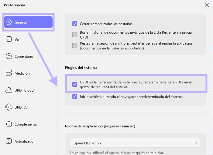 verificar si UPDF es la herramienta de vista previa predeterminada