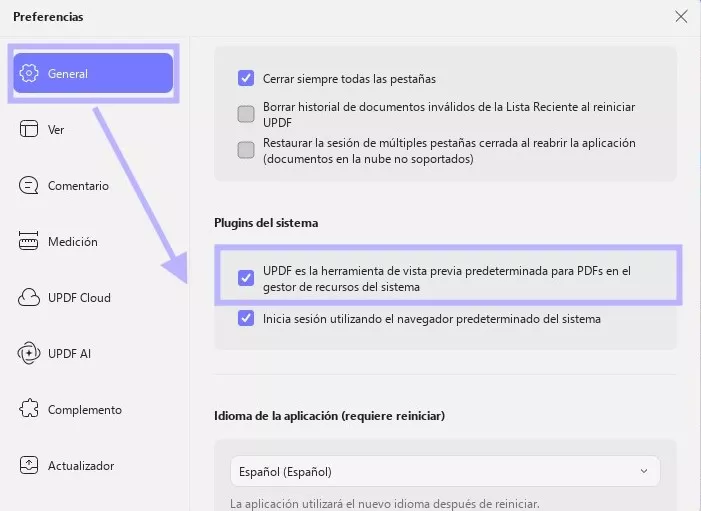 verificar si UPDF es la herramienta de vista previa predeterminada