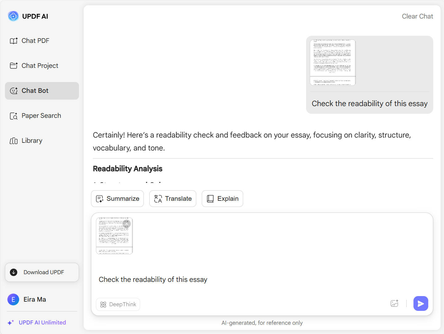 check the readability