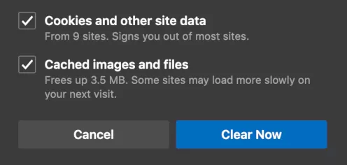 click clear now chrome browser mac