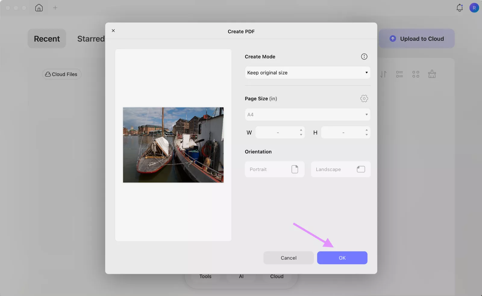 click ok to start conversion for srf to pdf