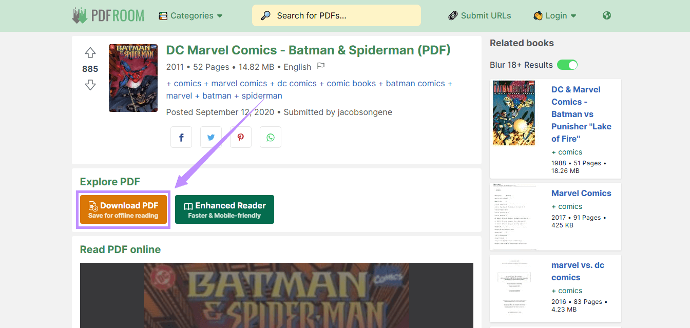  Klicken Sie auf „PDF herunterladen“ im PDF-Raum.