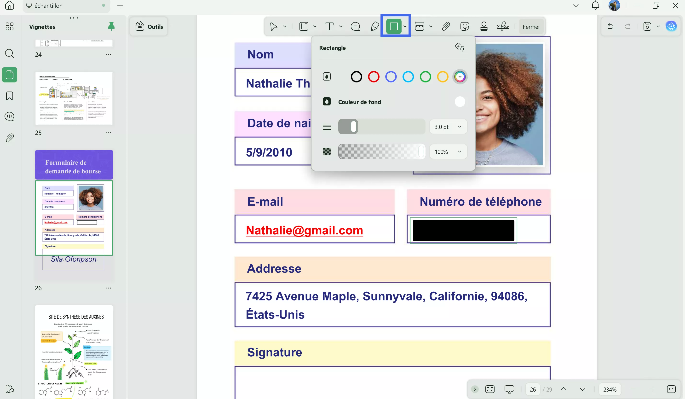 option de forme updf en ligne pour PDF blanc