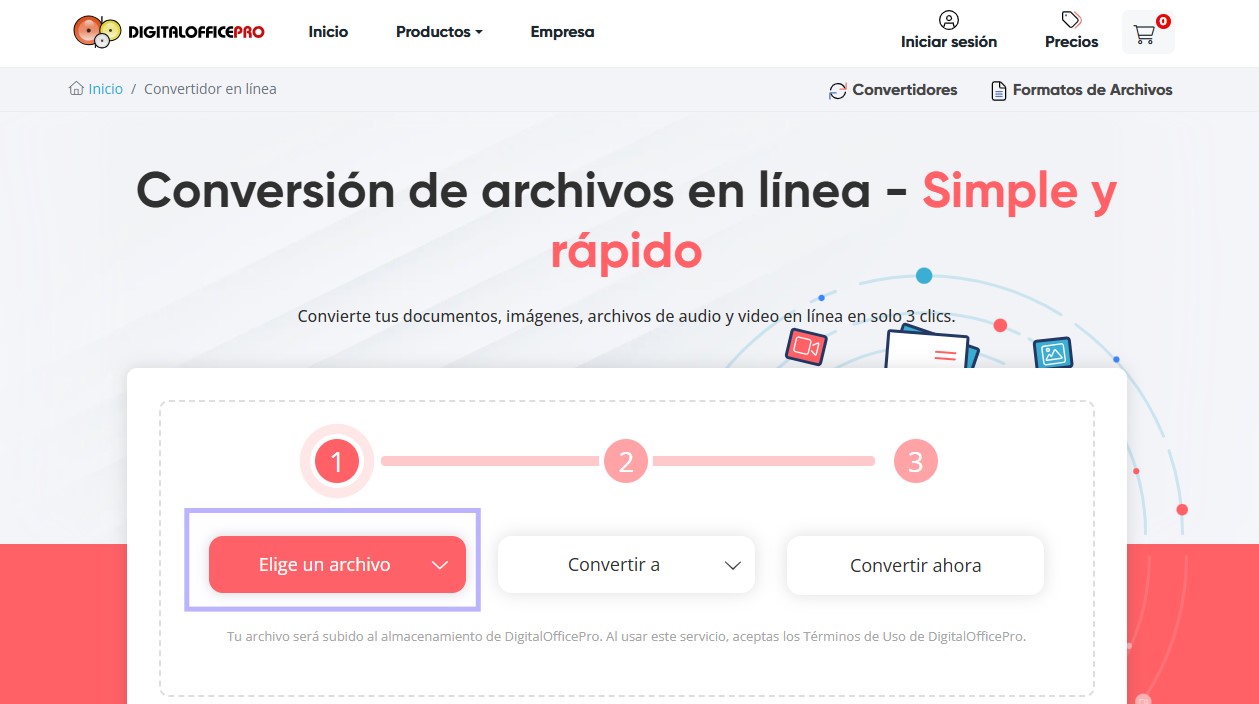 Toque el botón elegir archivo