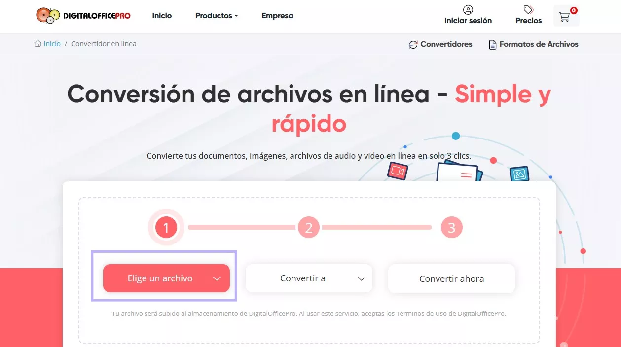 Toque el botón elegir archivo