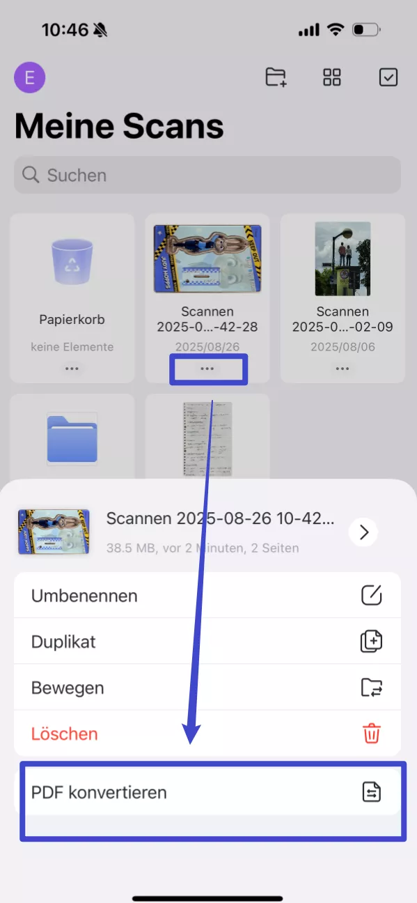 Personalausweis in PDF konvertieren