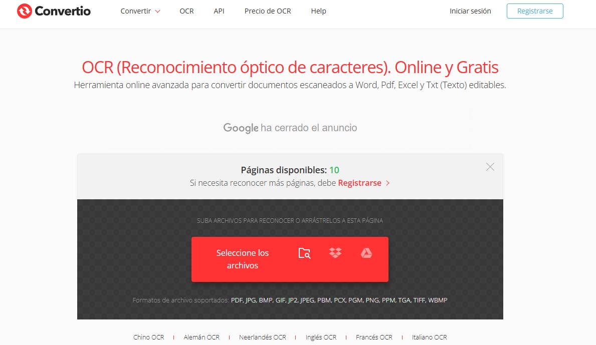 OCR en hebreo con Convertio