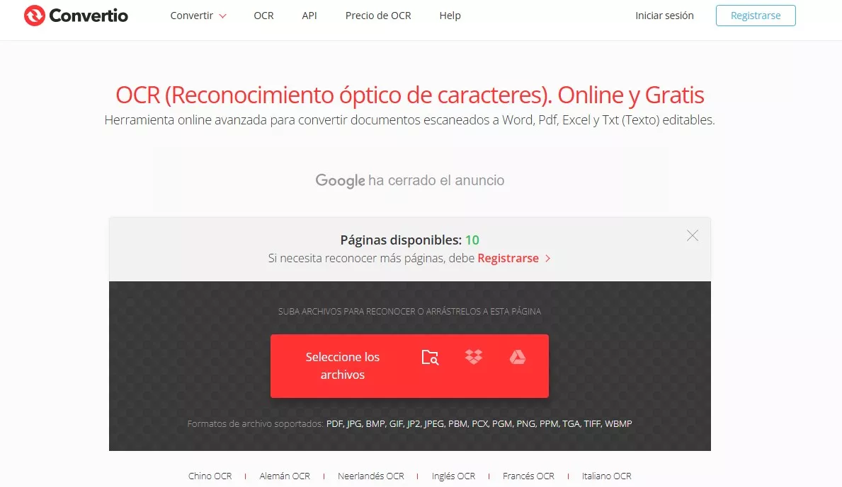 OCR en hebreo con Convertio