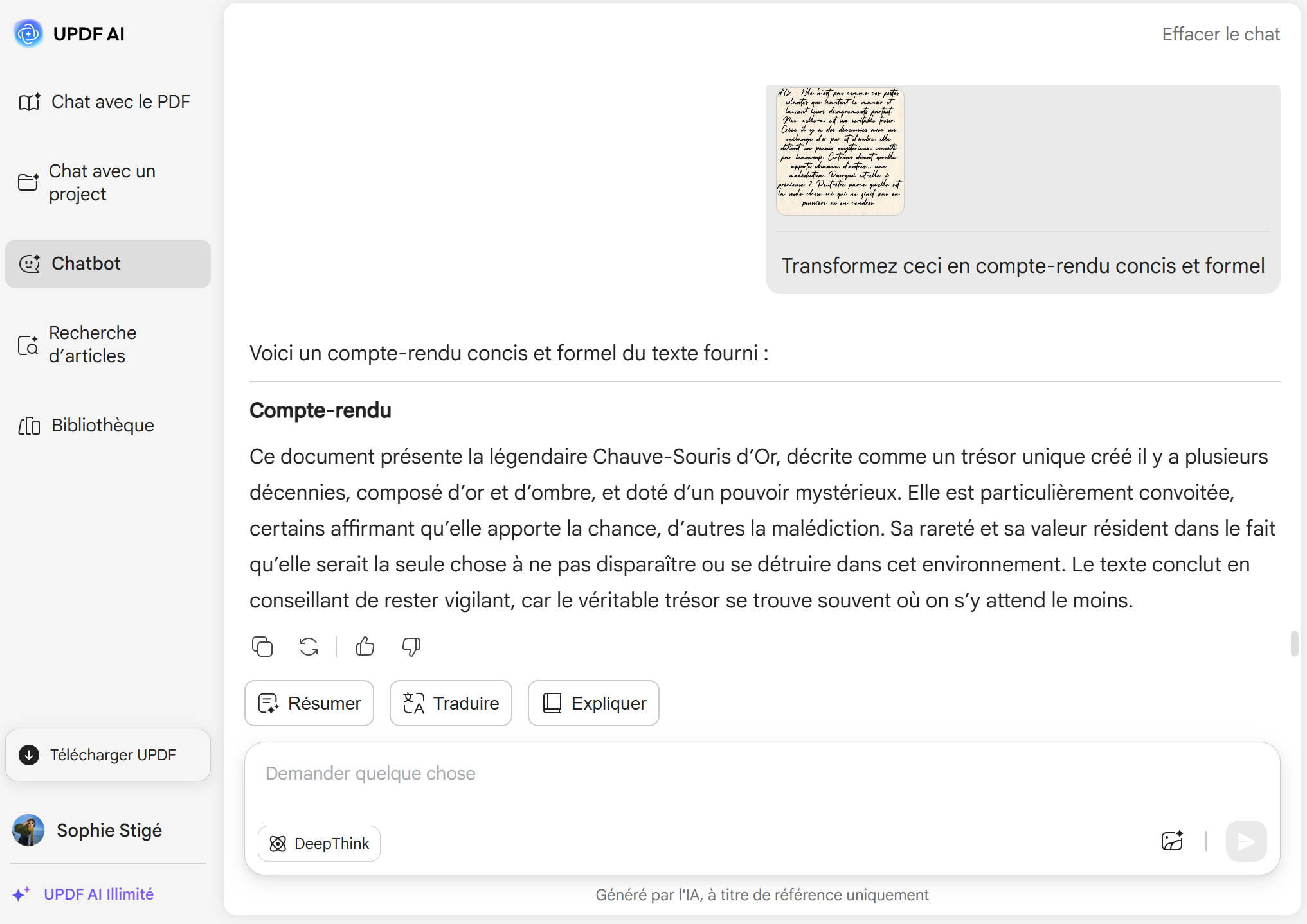 conversion écriture manuscrite en texte