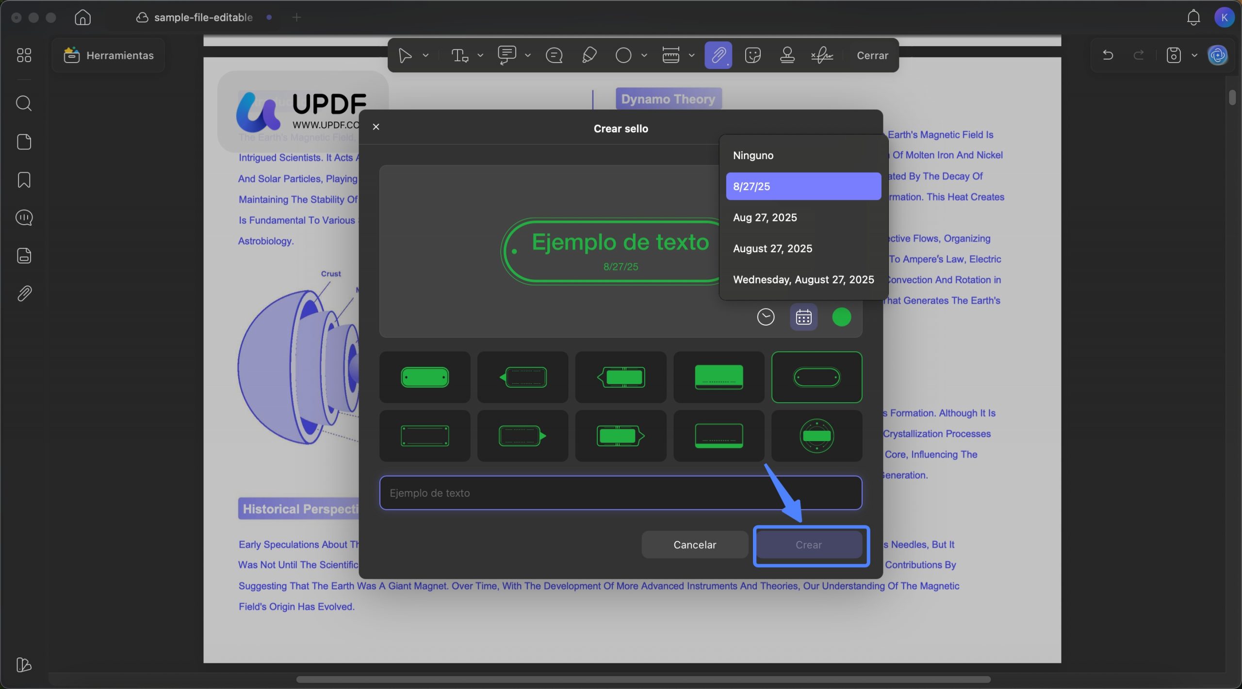Añadir un sello a un PDF en Mac con UPDF