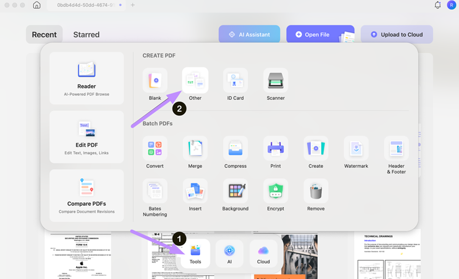  create pdf from image in updf mac