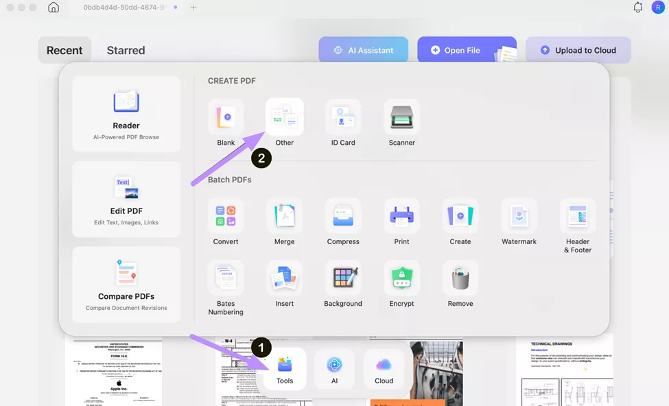 create pdf from image updf mac