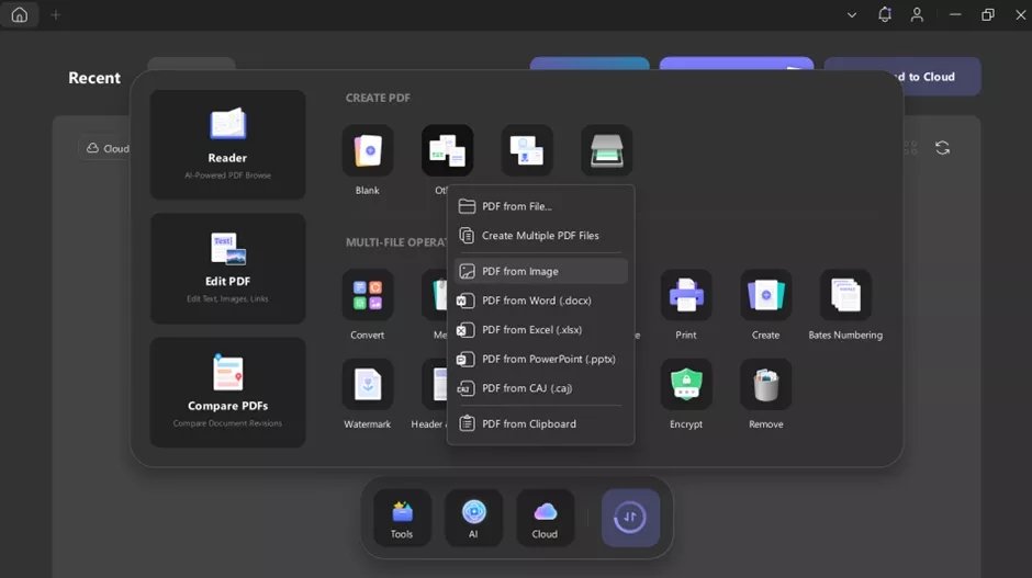 create pdf from image updf mac