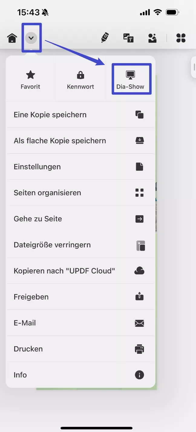 Diashow in UPDF öffnen