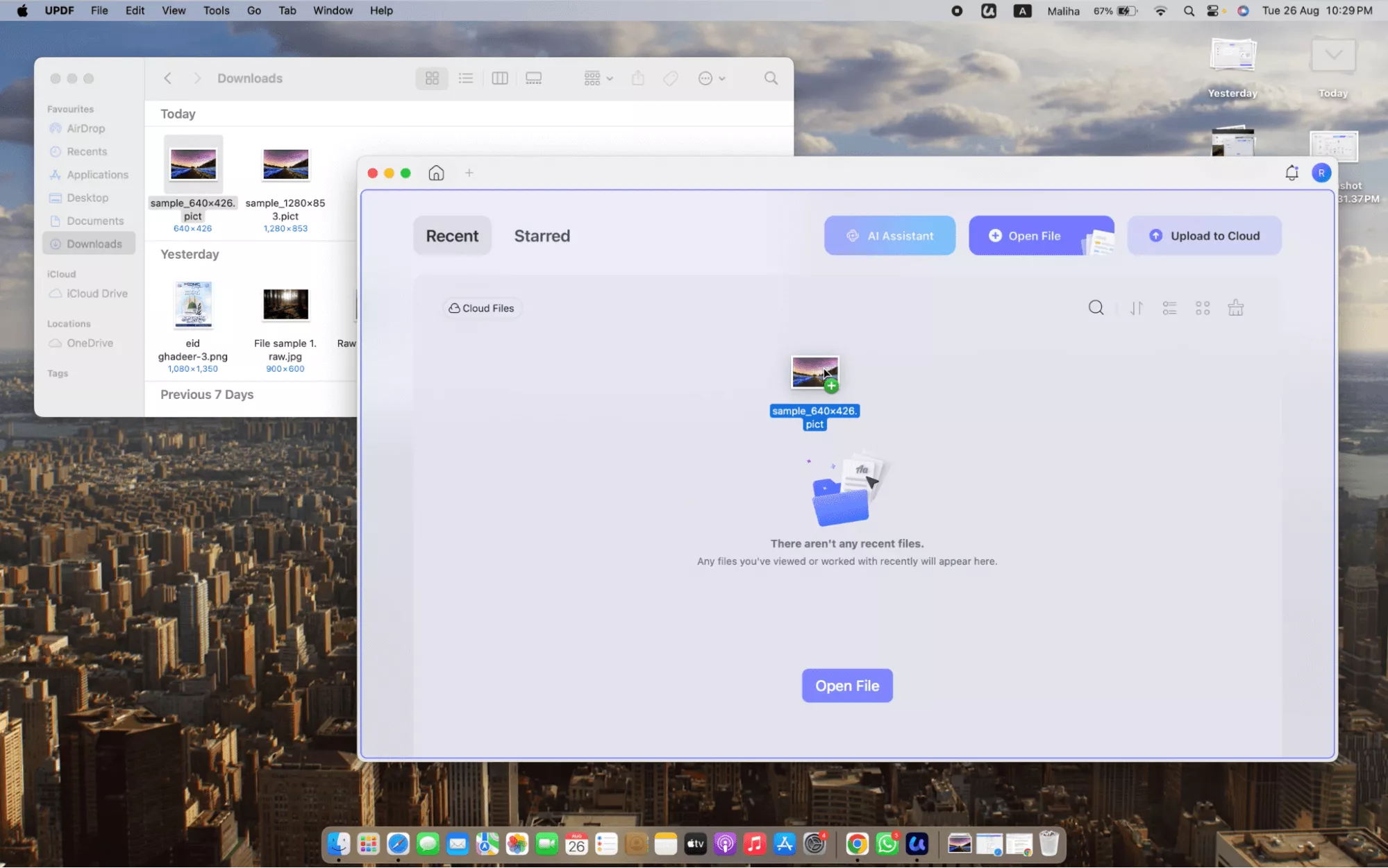 drag the file to the updf home screen updf mac